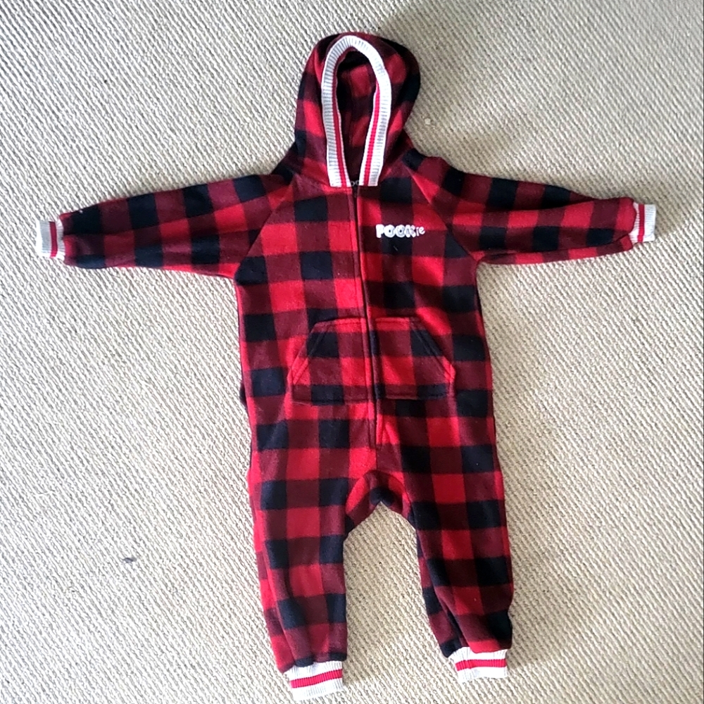 POOK Pookie fleece Warm Plaid Hooded Onesie Pajamas - Toddler 2-4 Y
